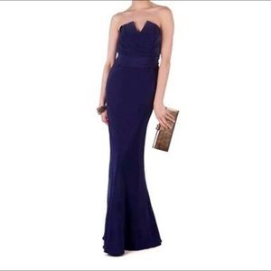 Ted Baker London Strapless Purple Silk Dress